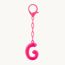 DoDoBeads Initial Keychains, Pink Bubble Bag Charm for Handbags