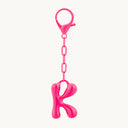 DoDoBeads Initial Keychains, Pink Bubble Bag Charm for Handbags