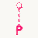 DoDoBeads Initial Keychains, Pink Bubble Bag Charm for Handbags