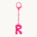 DoDoBeads Initial Keychains, Pink Bubble Bag Charm for Handbags