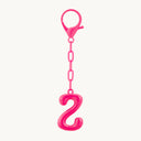 DoDoBeads Initial Keychains, Pink Bubble Bag Charm for Handbags