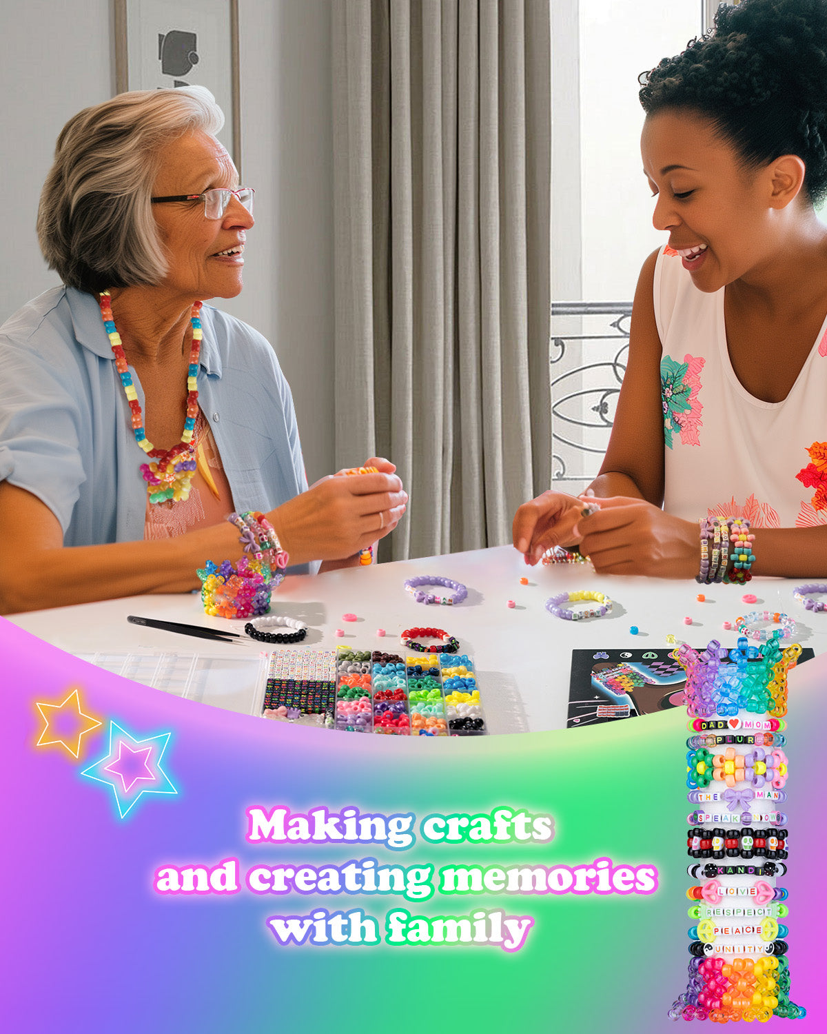 Ultimate Kandi Beads Kit – DIY Jewelry Making with Pony Beads, Letter Beads & Symbols