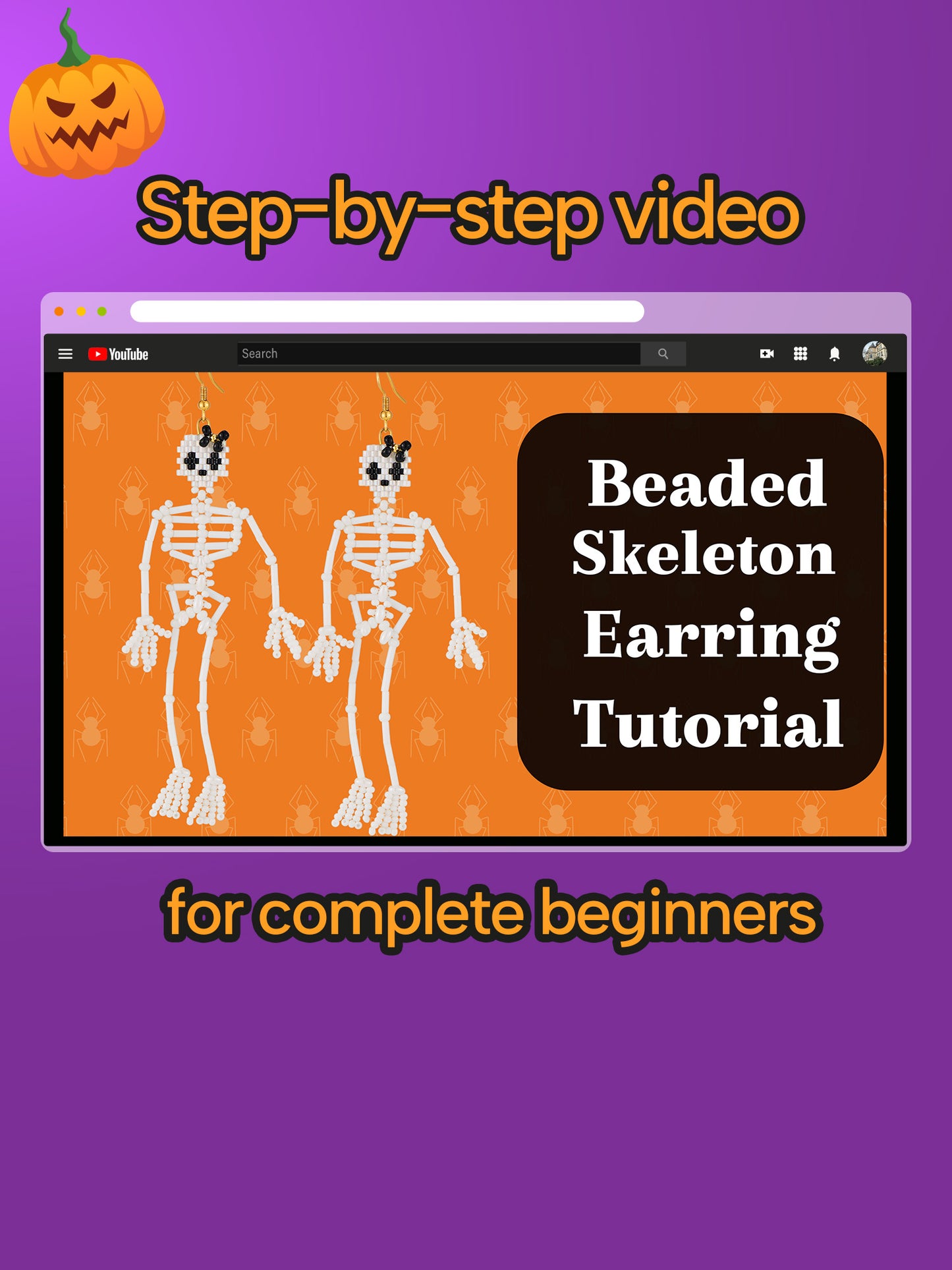 DoDoBeads Skull Earring Making Kit, Halloween Earrings Making Kit, Jewelry Making Kit with Glass Beads, Gold Spacer Beads, Earring Hooks, Jump Rings, Tools