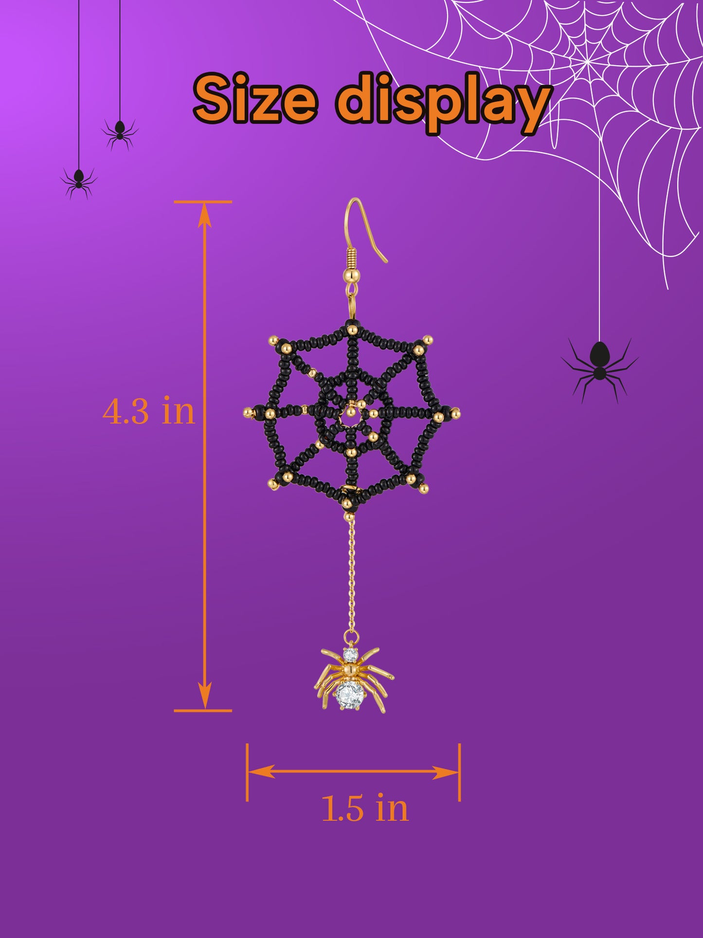 DoDoBeads Earring Making Kit, Halloween Earrings Making Kit, Jewelry Making Kit with Spider Cubic Zirconia Pendant, Glass Beads, Gold Spacer Beads, Earring Hooks, Jump Rings, Tools