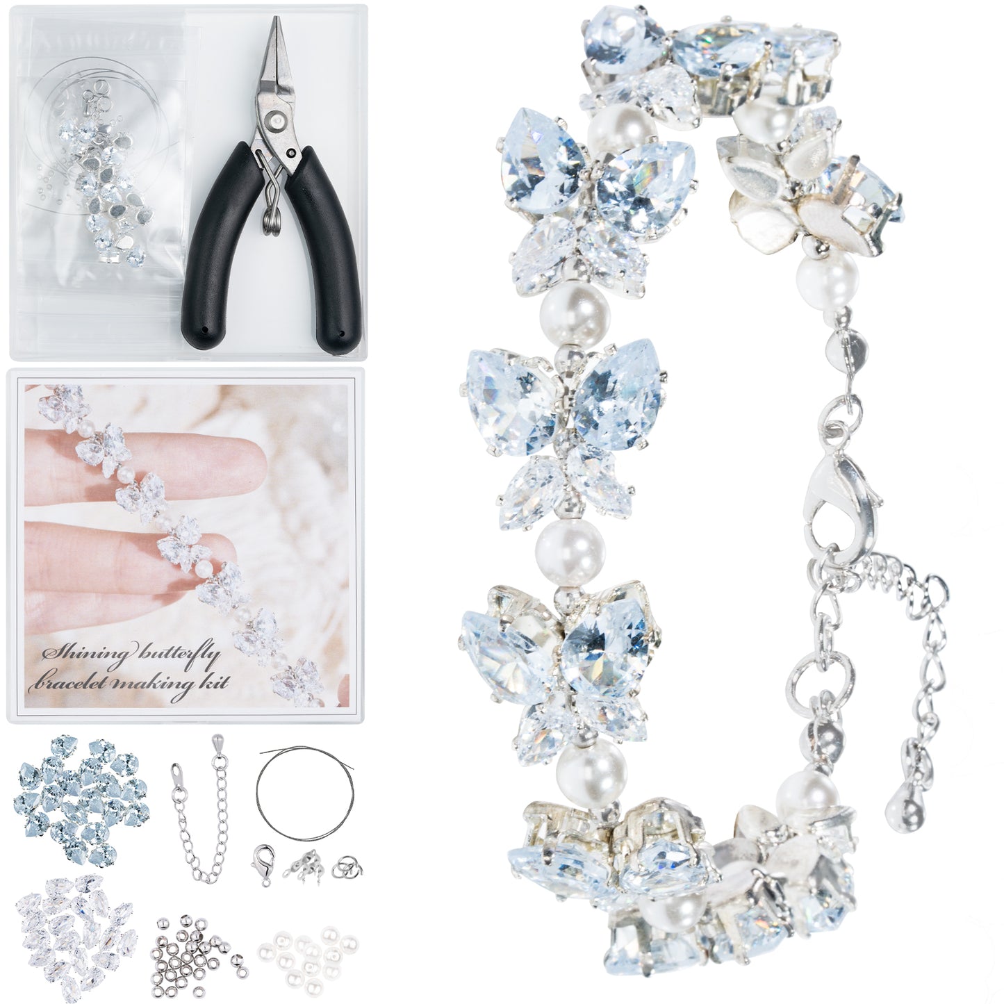 DoDoBeads Butterfly Bracelet Making Kit, Jewelry Making Supplies, Jewelry Making Kit, Crystal Beads for Jewelry Making, Bracelet Making Kit for Adults