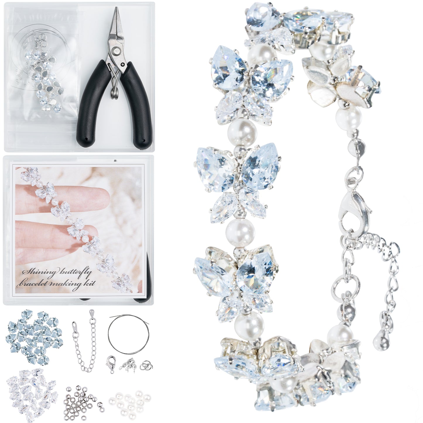 DoDoBeads Butterfly Bracelet Making Kit, Jewelry Making Supplies, Jewelry Making Kit, Crystal Beads for Jewelry Making, Bracelet Making Kit for Adults