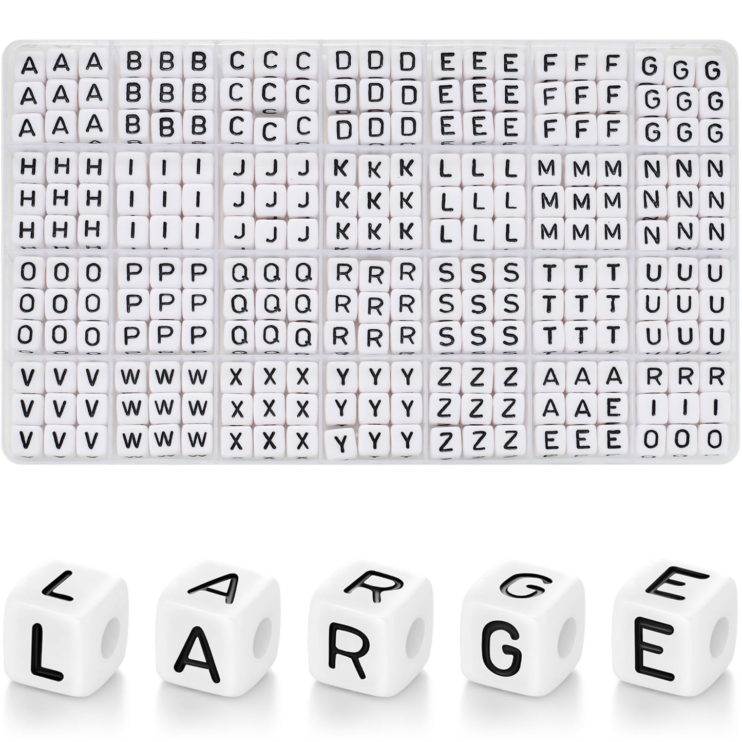 1650 Pcs Letter Beads with Extra Vowels and Number Beads- Letter Beads for Bracelet- Bracelet Letter Beads- Letter Beads for Friendship Bracelets