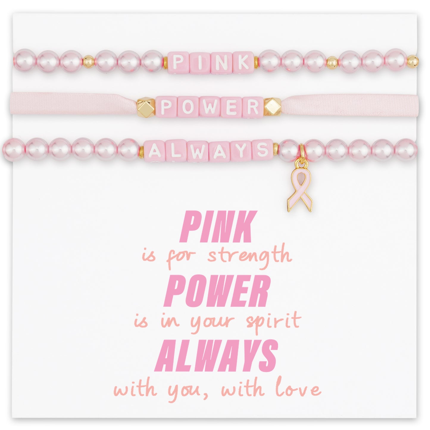Breast Cancer Awareness Bracelets, Red Ribbon Week Bracelets Bulk, Cancer Care Gifts for Women, Support Gift for Women & Survivors