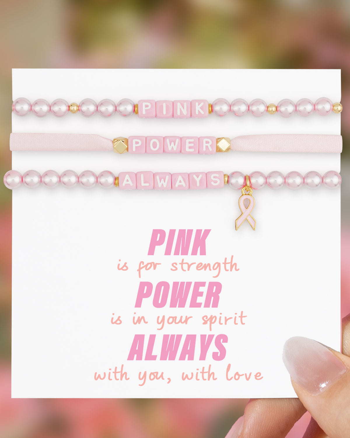 Breast Cancer Awareness Bracelets, Red Ribbon Week Bracelets Bulk, Cancer Care Gifts for Women, Support Gift for Women & Survivors