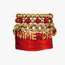 Game Day Scarf Bracelet Set for Women Red&Gold