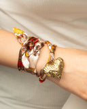 Scarf Necklace with Heart Charm