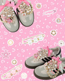 DoDoBeads 87 Pcs Junk Socks Charms Kit, Gold and Pink Charms