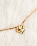 DoDoBeads Reforged Heart Necklace, 18K Real Gold Plated Solid Brass