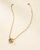 DoDoBeads Reforged Heart Necklace, 18K Real Gold Plated Solid Brass