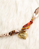 Scarf Necklace with Heart Charm