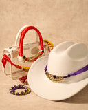 Game Day Scarf Bracelet Set for Women Red&Gold