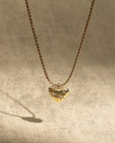 DoDoBeads Reforged Heart Necklace, 18K Real Gold Plated Solid Brass