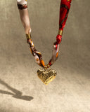Scarf Necklace with Heart Charm