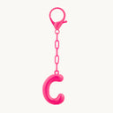 DoDoBeads Initial Keychains, Pink Bubble Bag Charm for Handbags
