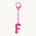 DoDoBeads Initial Keychains, Pink Bubble Bag Charm for Handbags
