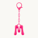 DoDoBeads Initial Keychains, Pink Bubble Bag Charm for Handbags