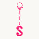 DoDoBeads Initial Keychains, Pink Bubble Bag Charm for Handbags