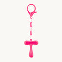 DoDoBeads Initial Keychains, Pink Bubble Bag Charm for Handbags