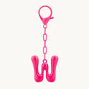 DoDoBeads Initial Keychains, Pink Bubble Bag Charm for Handbags