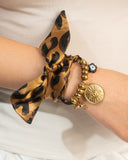 DoDoBeads Leopard Scarf Necklace with Eye Medallion