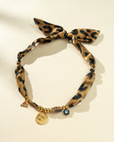 DoDoBeads Leopard Scarf Necklace with Eye Medallion