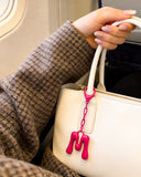 DoDoBeads Initial Keychains, Pink Bubble Bag Charm for Handbags