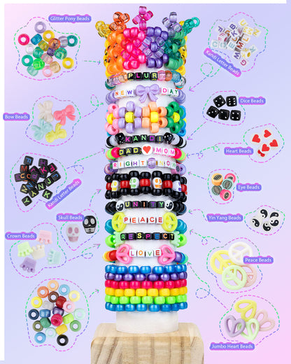 Ultimate Kandi Beads Kit – DIY Jewelry Making with Pony Beads, Letter Beads & Symbols