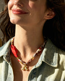 DoDoBeads Initial Scarf Necklace, Bandana Necklace with Initial Charm