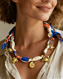 DoDoBeads Scarf Charm Necklace, Ocean Spirit, Boho Bandana Necklace