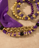 Game Day Scarf Bracelet Set for Women Purple&Gold
