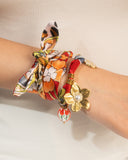 DoDoBeads Scarf Necklace with Gold Flower Pearl Pendant