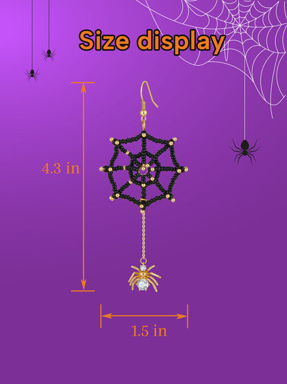 DoDoBeads Earring Making Kit, Halloween Earrings Making Kit, Jewelry Making Kit with Spider Cubic Zirconia Pendant, Glass Beads, Gold Spacer Beads, Earring Hooks, Jump Rings, Tools