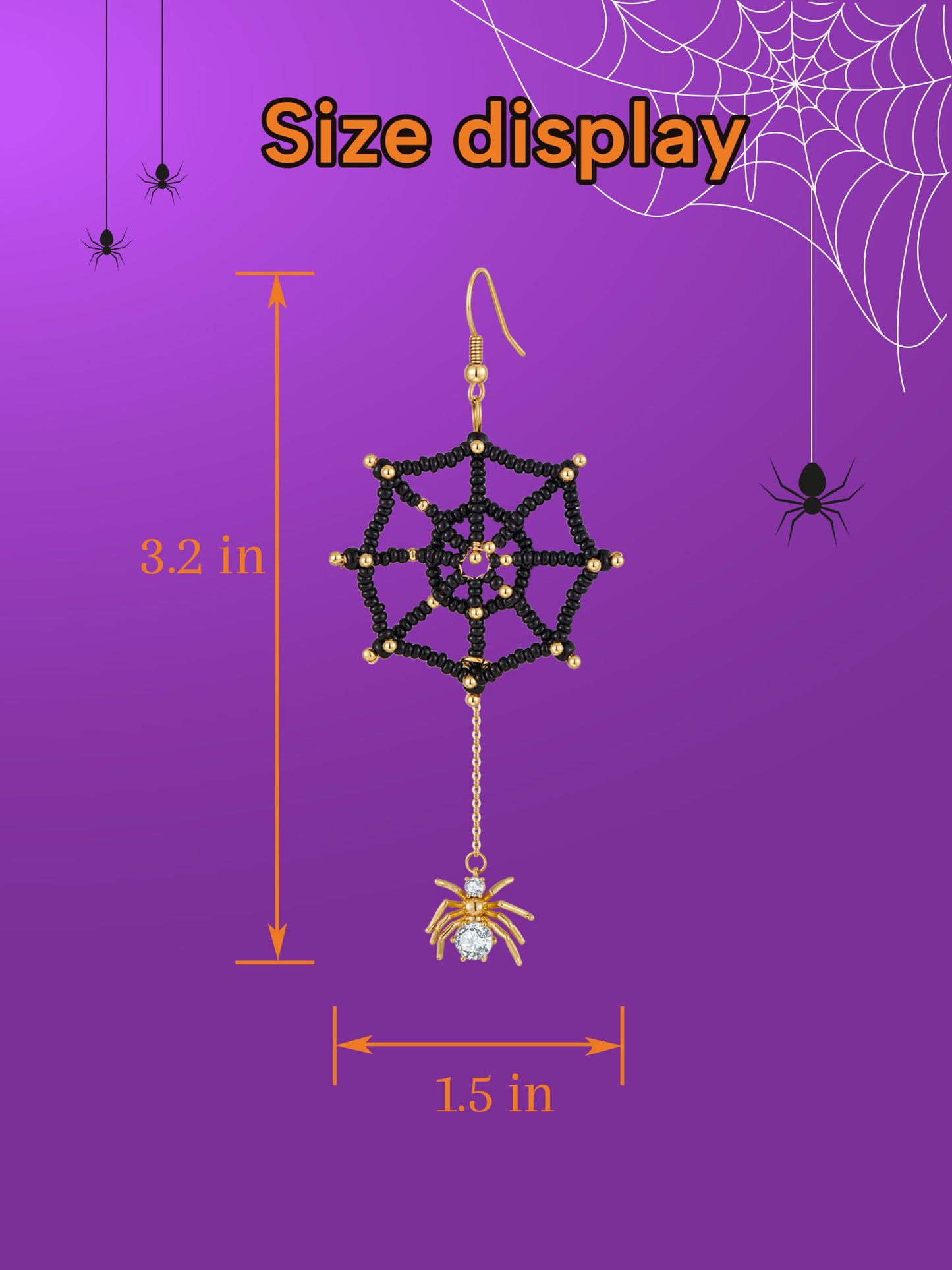 DoDoBeads Earring Making Kit, Halloween Earrings Making Kit, Jewelry Making Kit with Spider Cubic Zirconia Pendant, Glass Beads, Gold Spacer Beads, Earring Hooks, Jump Rings, Tools