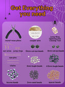 DoDoBeads Earring Making Kit, Halloween Beads Kit, Jewelry Making Kit with Glass Beads, Crystal Beads, Tube Beads, Gold Spacer Beads, Copper Wire, Earring Hook, Jump Rings, Tools
