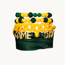 Game Day Scarf Bracelet Set for Women Green&Yellow