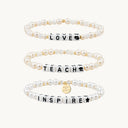 TEACH LOVE INSPIRE 3pcs Teacher Bracelets, Teacher Appreciation Gifts