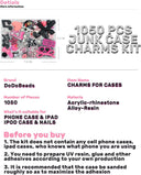 1050 Pcs Junk Phone Case Charms Kit, Charms for Customizing Cases, Kawaii Bow, Letter Beads, Nail Accessories, Flatback Pearls, Rhinestones, Cute Aesthetic Decor for Personalization