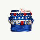 DoDoBeads Game Day Scarf Bracelet Set Blue&Red