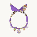 DoDoBeads Purple Scarf Necklace with Floral Enamel Pendant