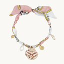 DoDoBeads Scarf Charm Necklace – Shell Romance – Pink Nautical Scarf Necklace