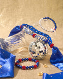 DoDoBeads Game Day Scarf Bracelet Set Blue&Red