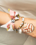 DoDoBeads Scarf Charm Necklace – Shell Romance – Pink Nautical Scarf Necklace