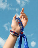 DoDoBeads Game Day Scarf Bracelet Set Blue&Red