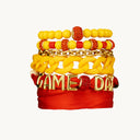 Game Day Scarf Bracelet Set for Women Red&Yellow