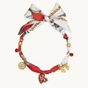 DoDoBeads Scarf Charm Necklace – Vintage Love – Red Enamel Heart & Bow Charm